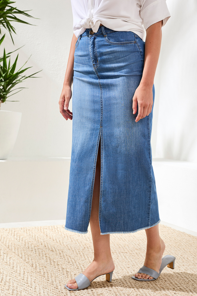 Full Length Denim Skirt