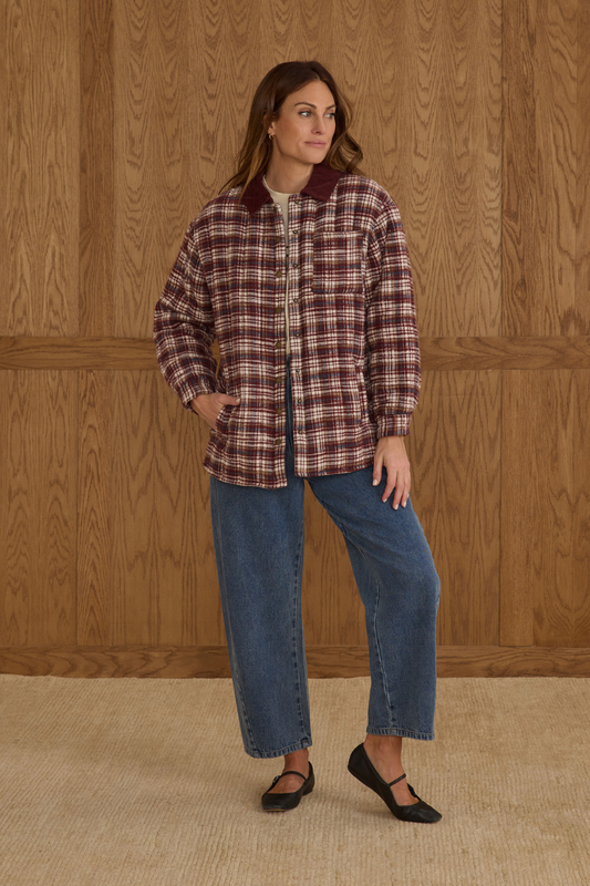 Nashville Quilted Jacket | Burgundy Plaid