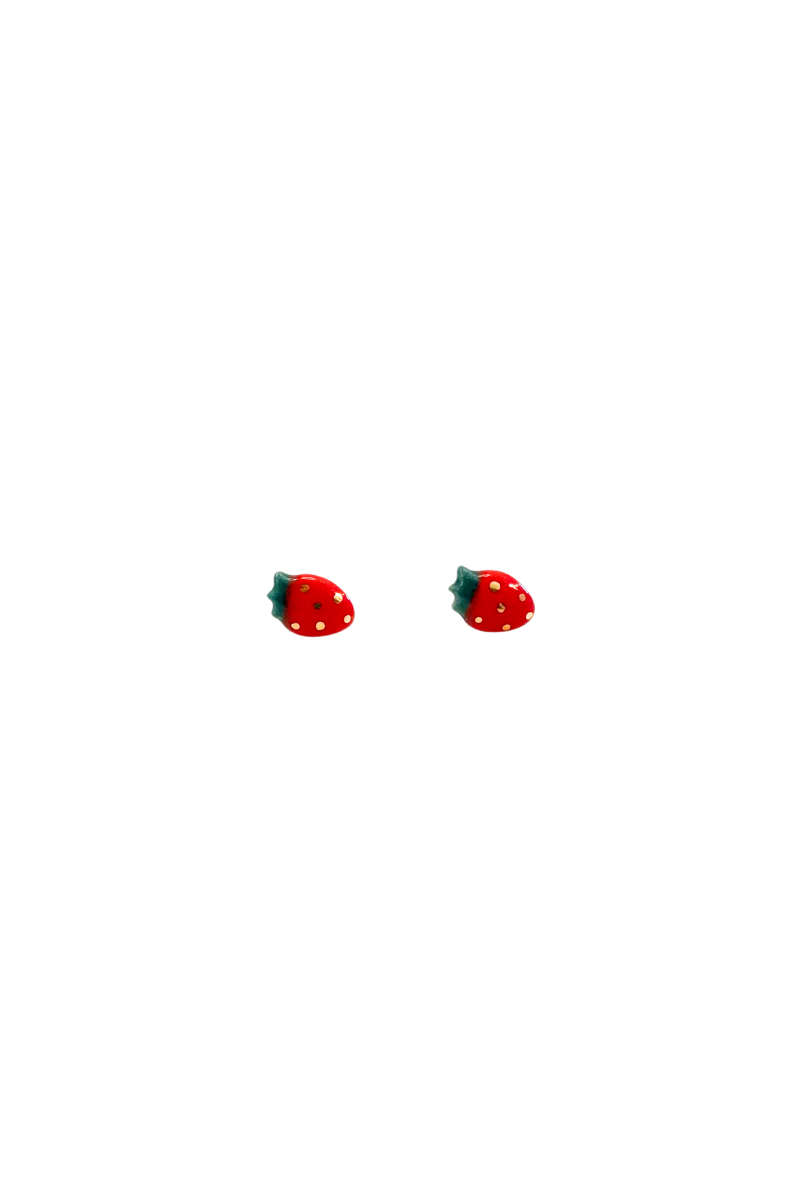 Ceramic Strawberry Studs