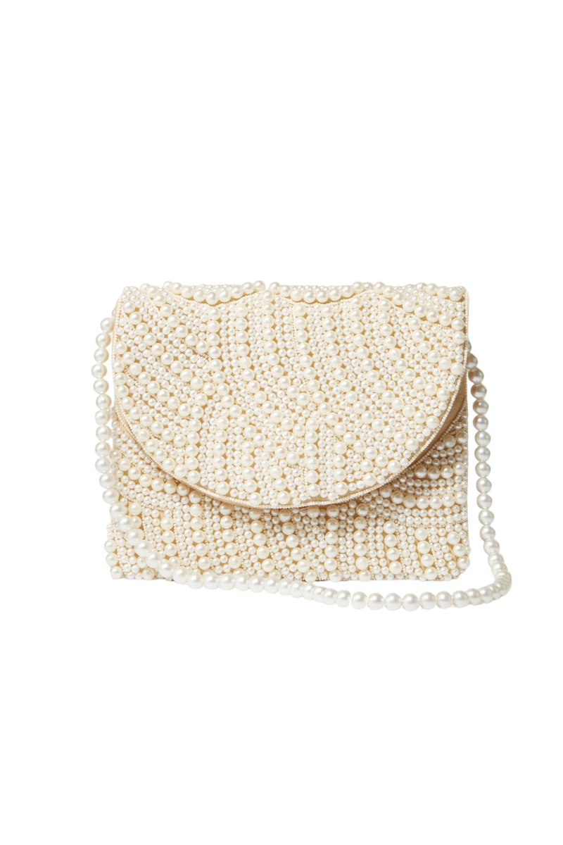 Peal Beaded Clutch