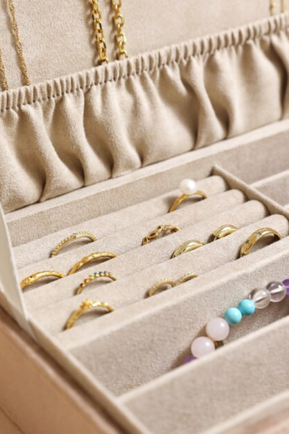 Quilted Jewelry Case | Taupe