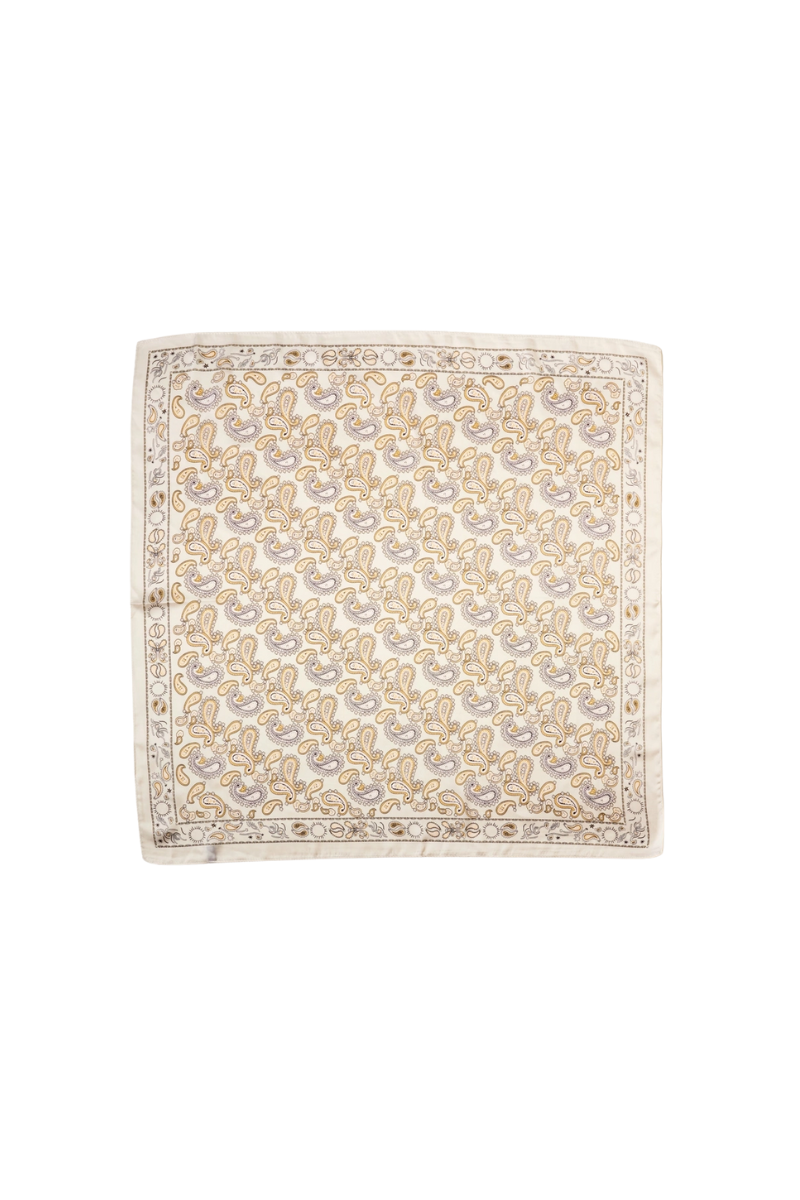 Silk Scarf | Beige Paisley