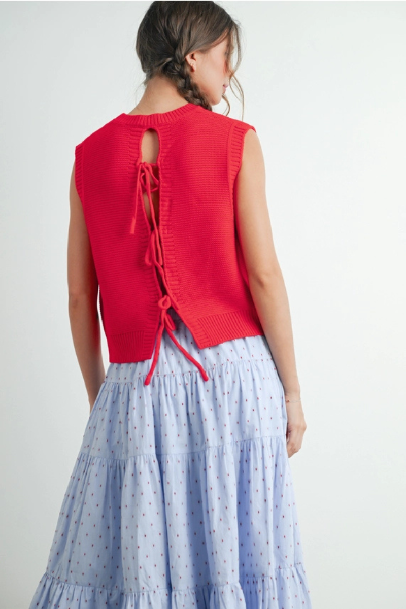 Knit Tie Back Vest