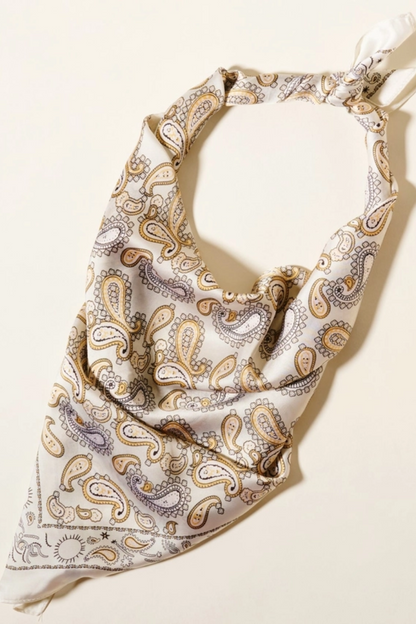 Silk Scarf | Beige Paisley