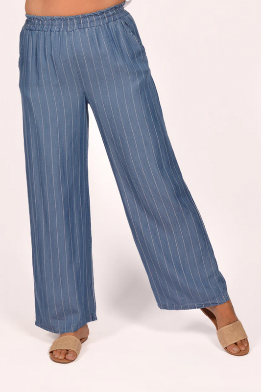 Pinstripe Pants | Dark Blue