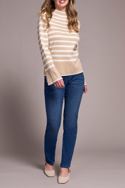 Striped Funnel Sweater