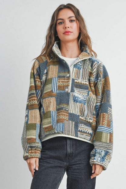 Patchwork Print Sweatshirt