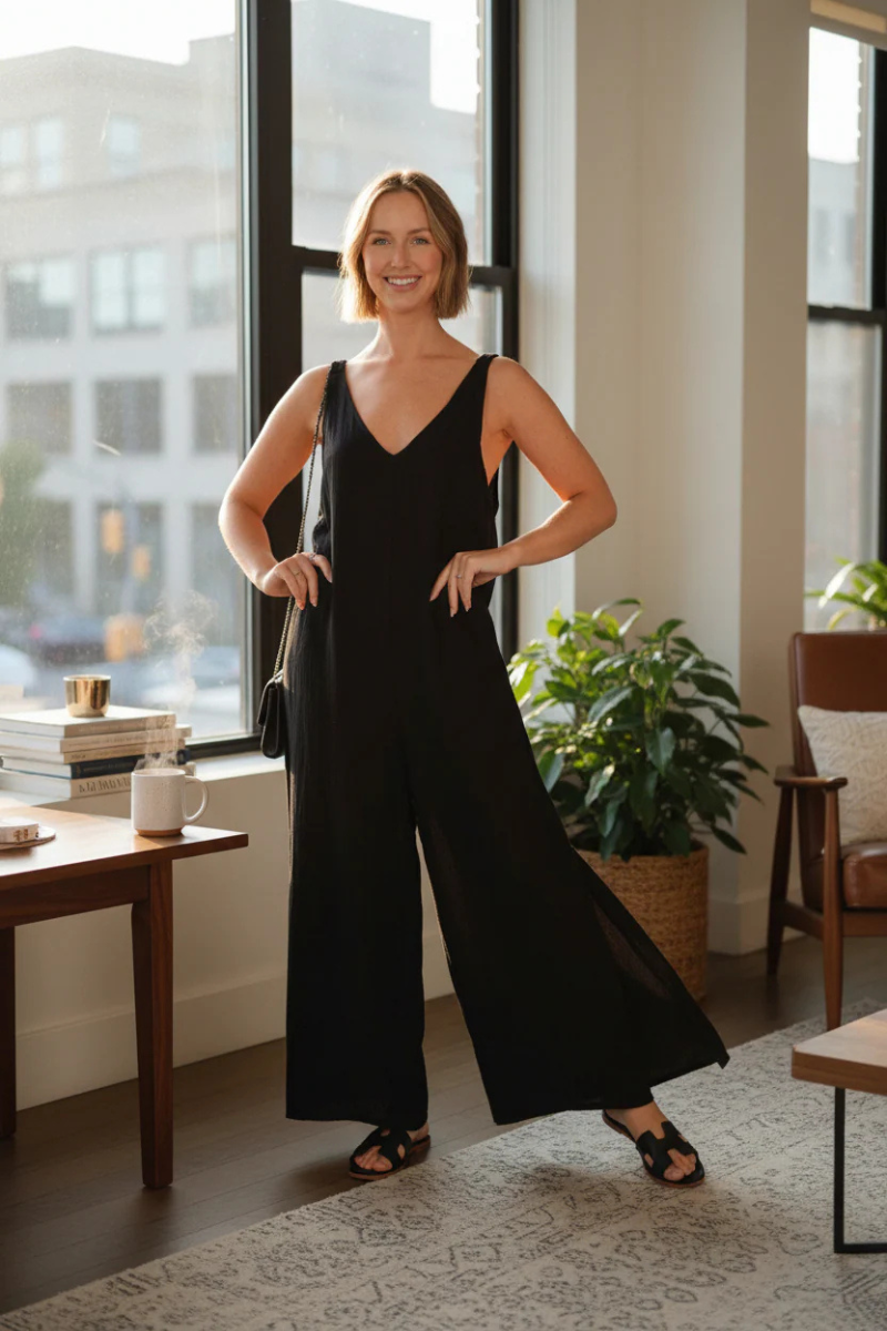 Linen Wide Leg Jumper
