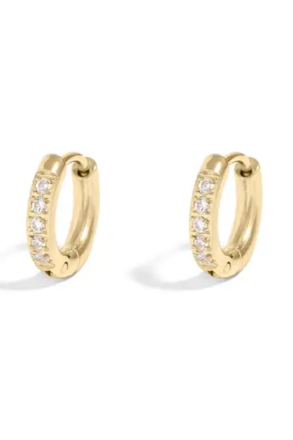 Huggie Earrings with Stones