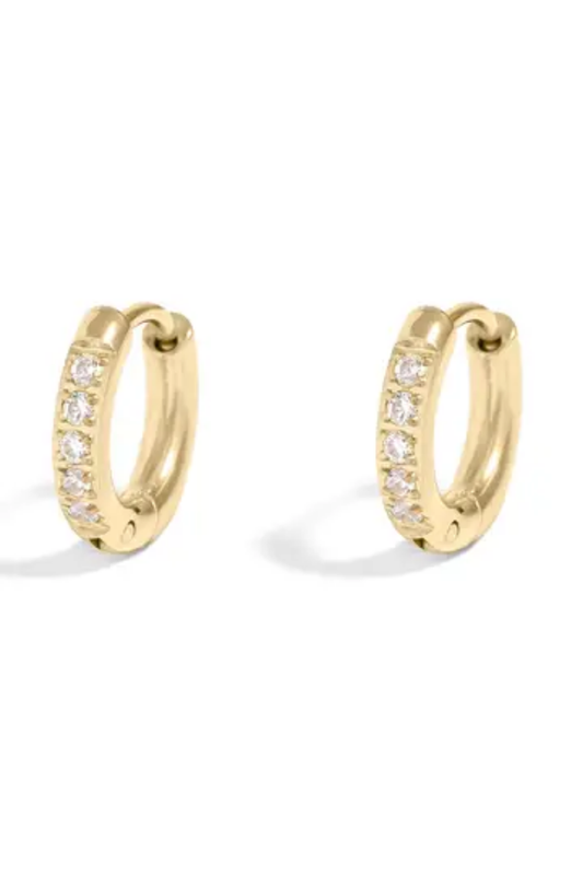 Huggie Earrings with Stones