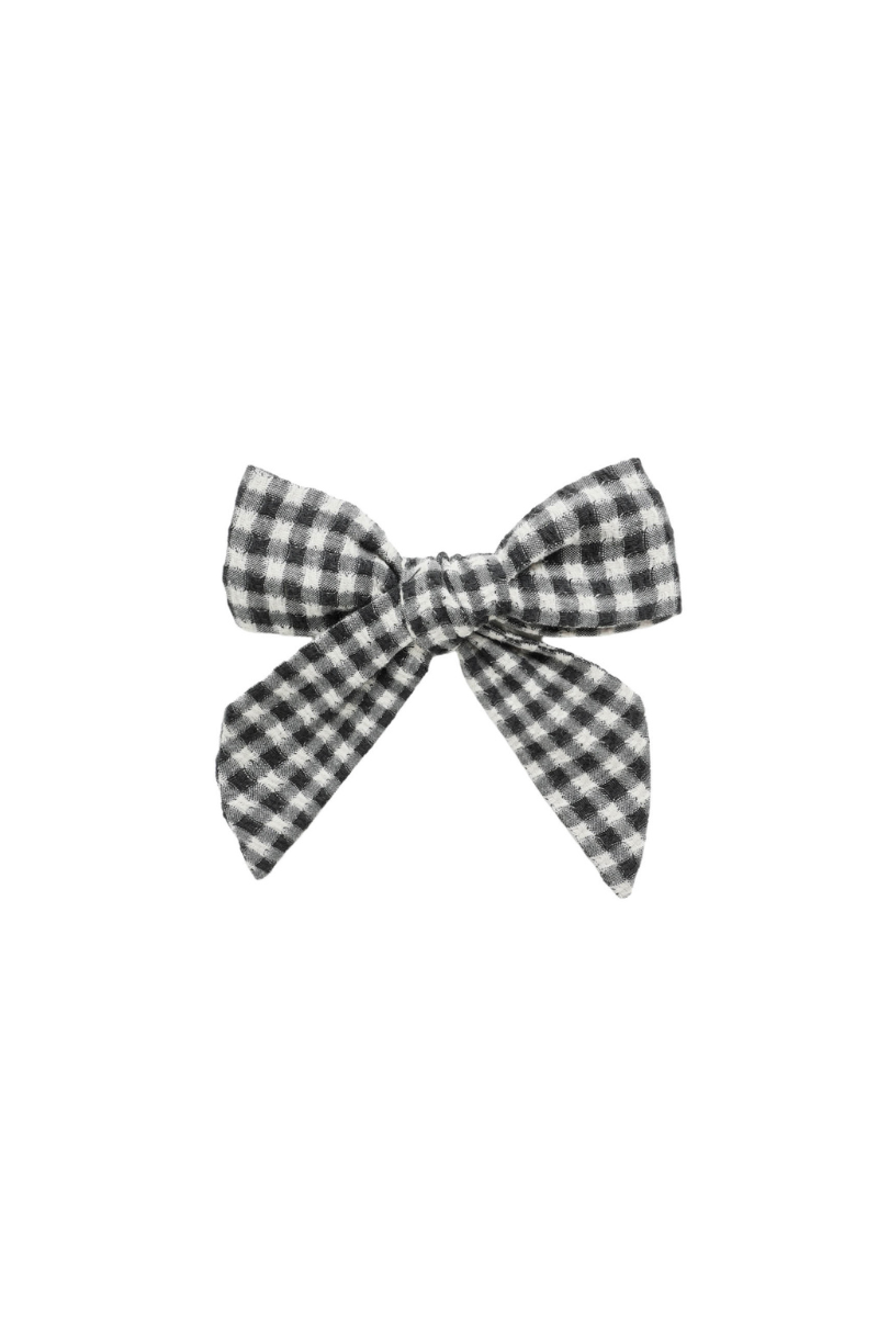 Bow Hair Clip | Black Gingham