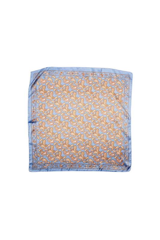 Silk Scarf | Blue Paisley