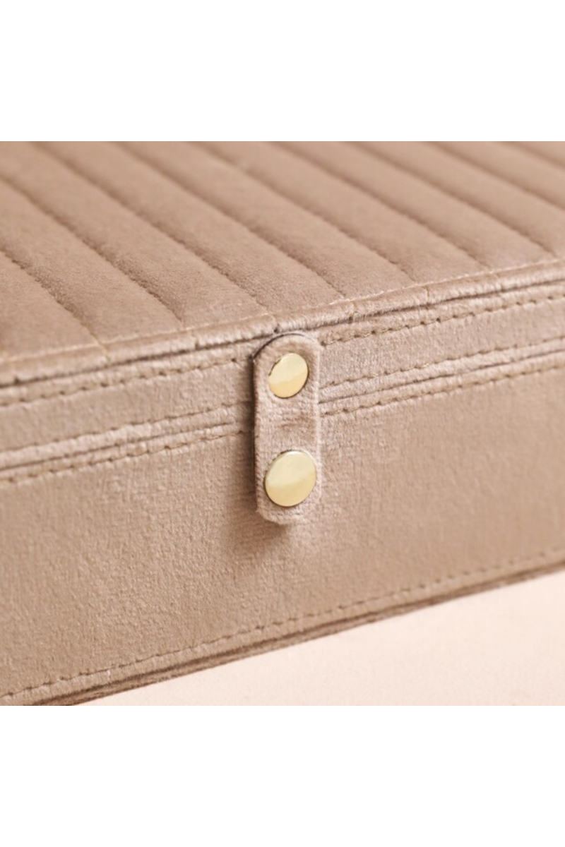 Quilted Jewelry Case | Taupe