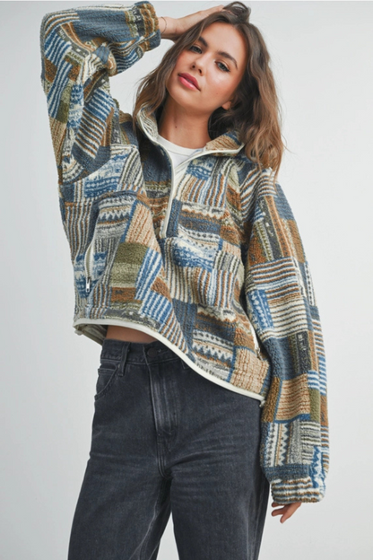 Patchwork Print Sweatshirt