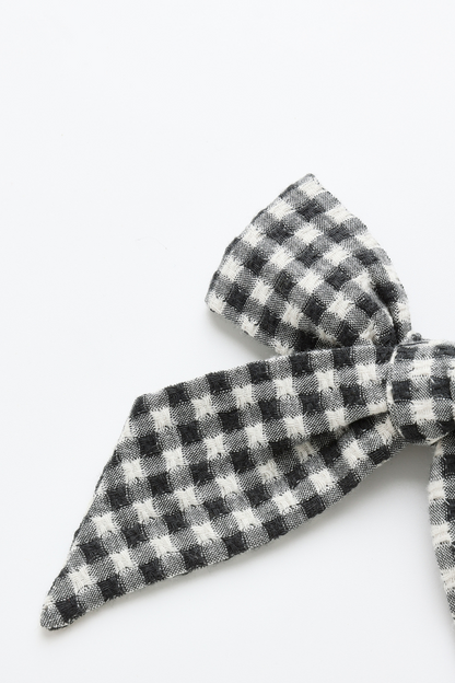 Bow Hair Clip | Black Gingham