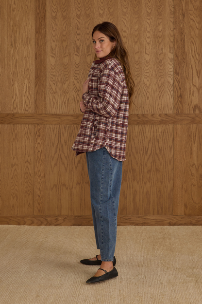 Nashville Quilted Jacket | Burgundy Plaid