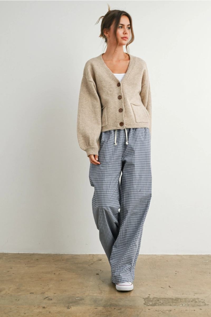 V-Neck Buttoned Cardigan