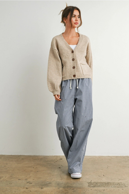 V-Neck Buttoned Cardigan