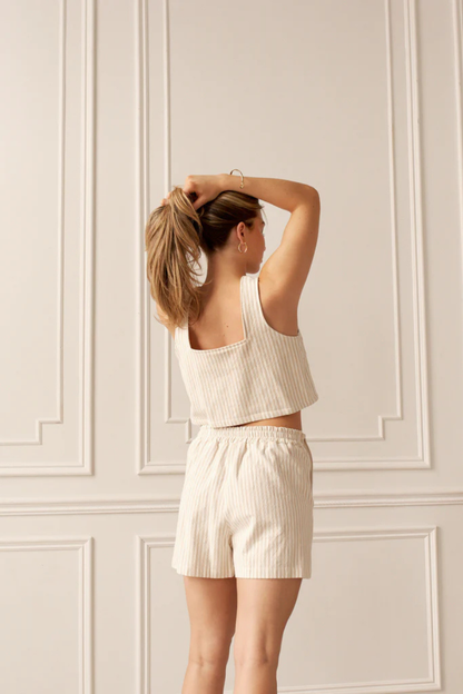 Ivy Top | Beige Stripe