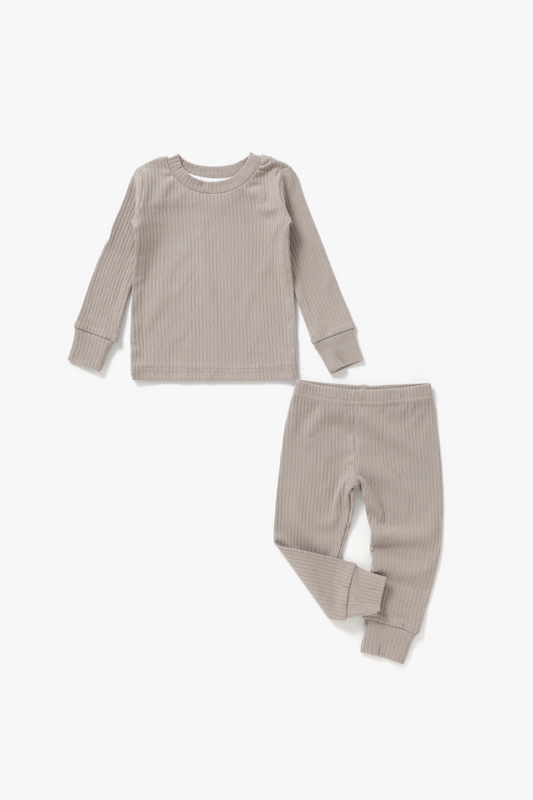 Ribbed Lounge Set | Mushroom
