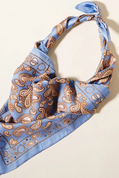 Silk Scarf | Blue Paisley