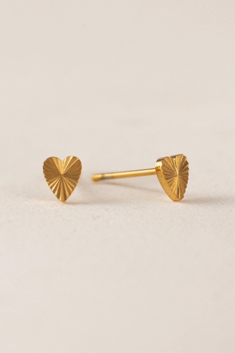 Fluted Heart Earrings