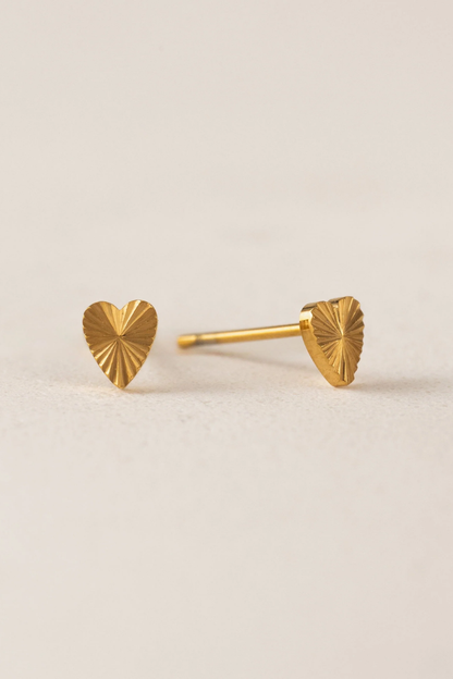 Fluted Heart Earrings