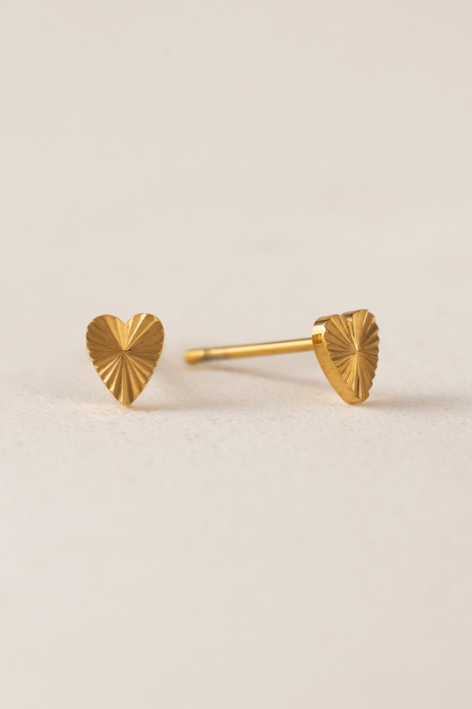 Fluted Heart Earrings