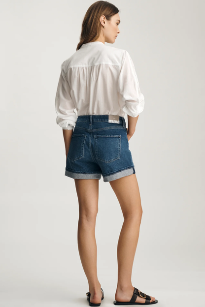 Heidi Long Cuffed Denim Shorts