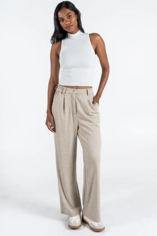 Pleated Pant | Oatmeal
