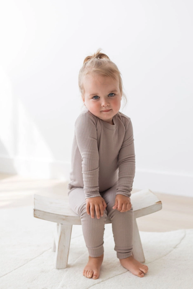 Ribbed Lounge Set | Mushroom