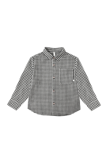 Collared Long Sleeve | Black Gingham
