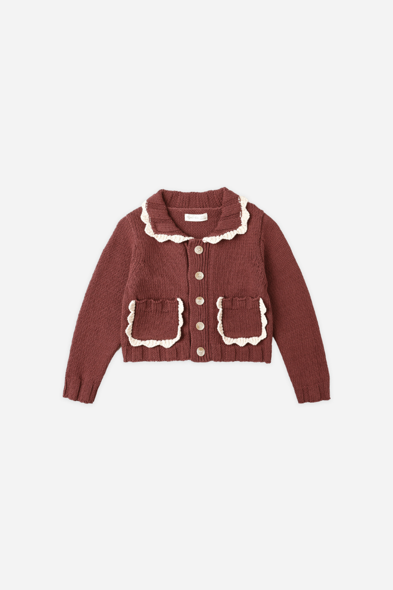 Collared Cardigan | Burgundy