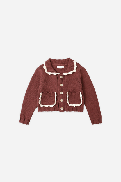 Collared Cardigan | Burgundy