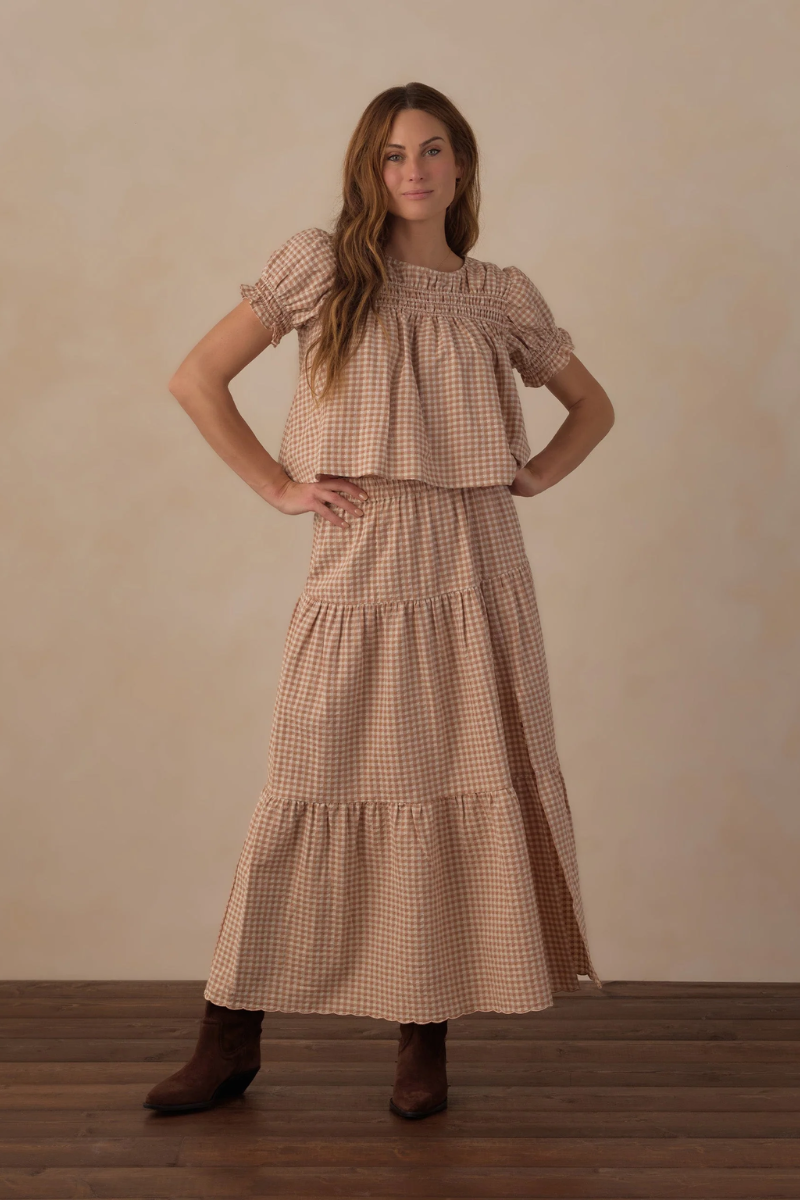 Fawn Gingham Skirt