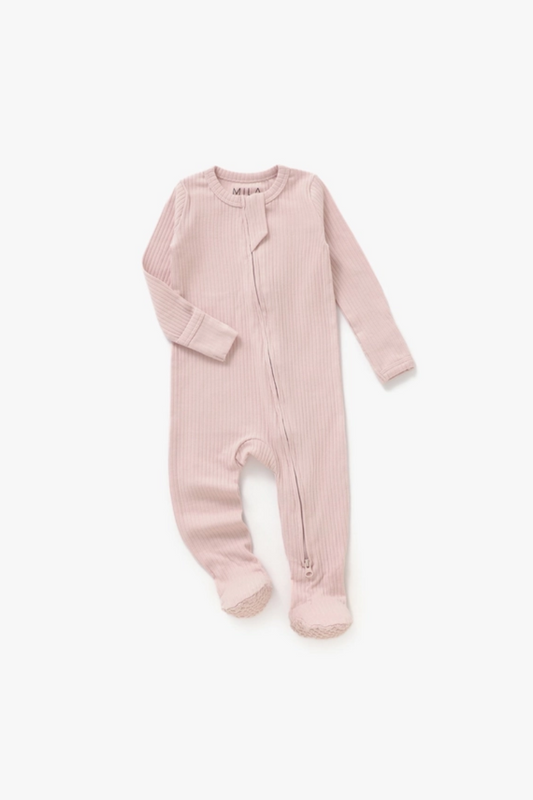 Ribbed Footie Sleeper | Blush