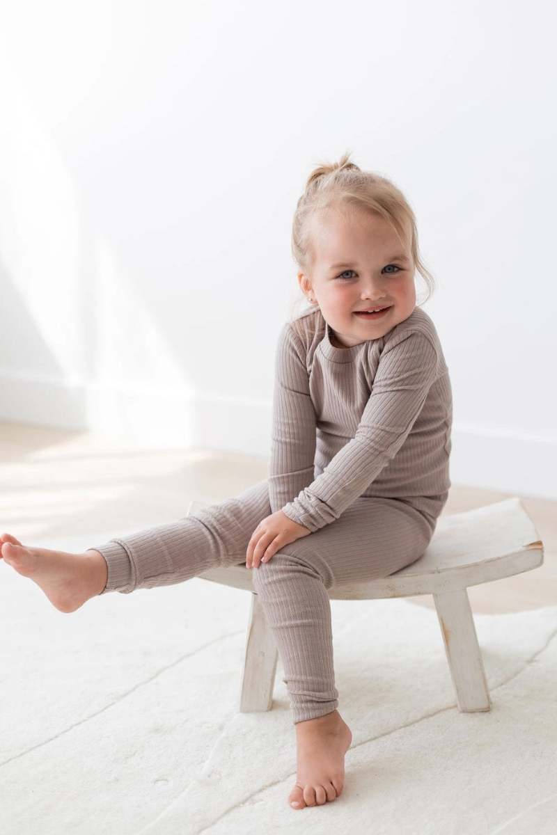 Ribbed Lounge Set | Mushroom