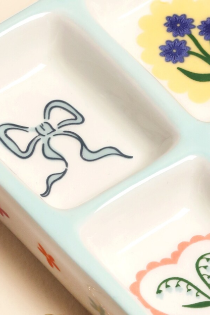 Blue Floral Trinket Dish