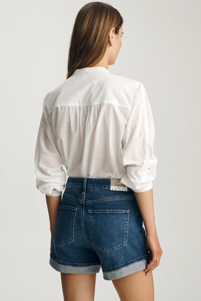 Heidi Long Cuffed Denim Shorts