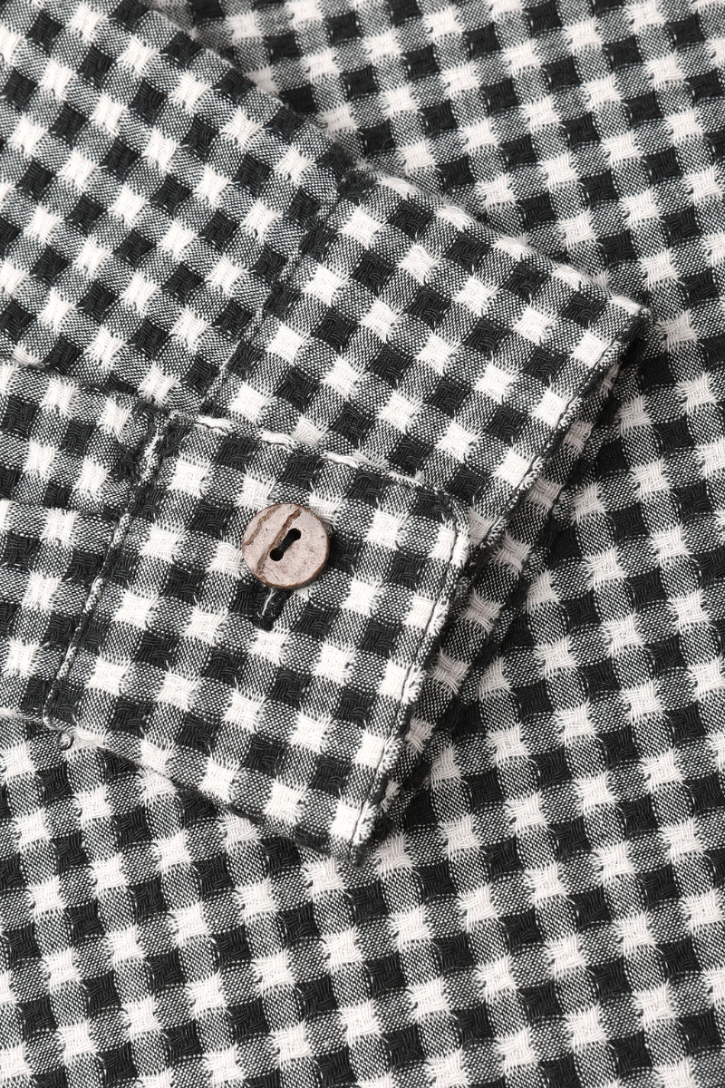 Collared Long Sleeve | Black Gingham