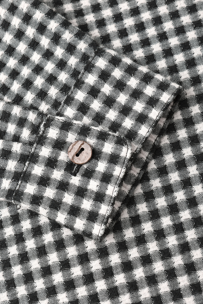 Collared Long Sleeve | Black Gingham