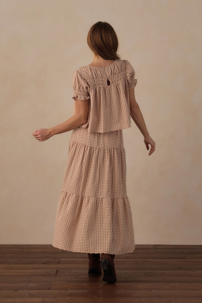 Fawn Gingham Skirt