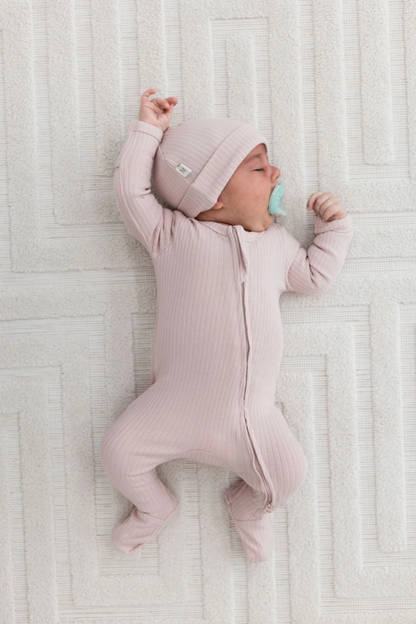 Ribbed Footie Sleeper | Blush