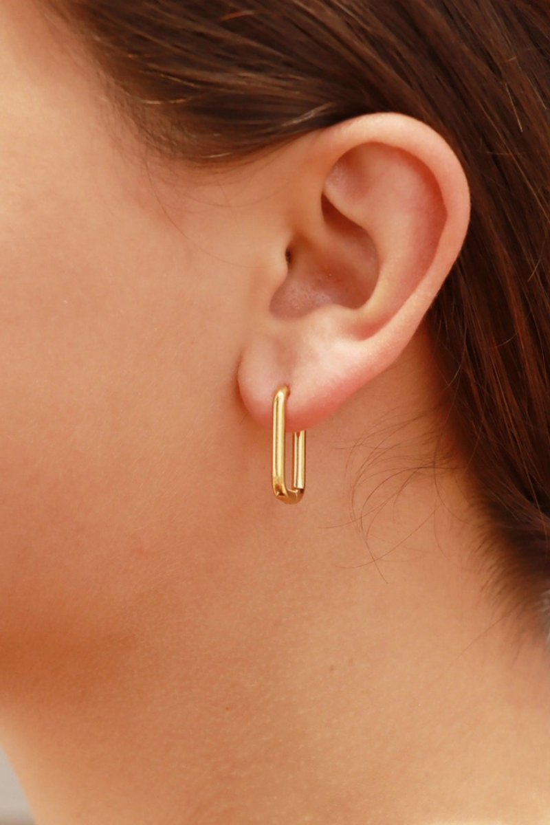 Rectangle Huggie Earrings