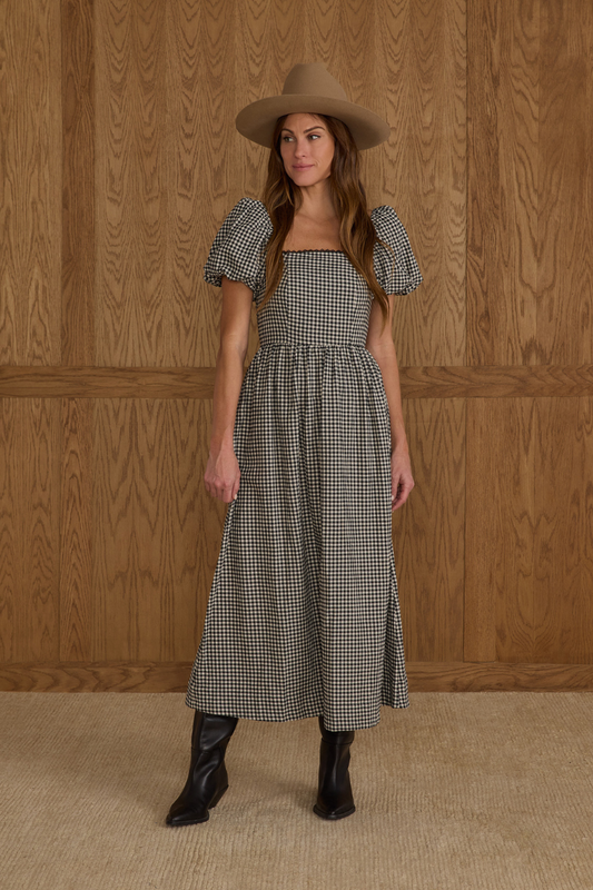 Chiara Dress | Black Gingham
