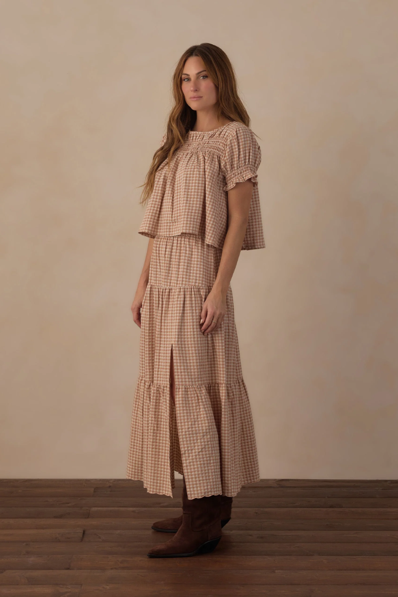 Fawn Gingham Skirt