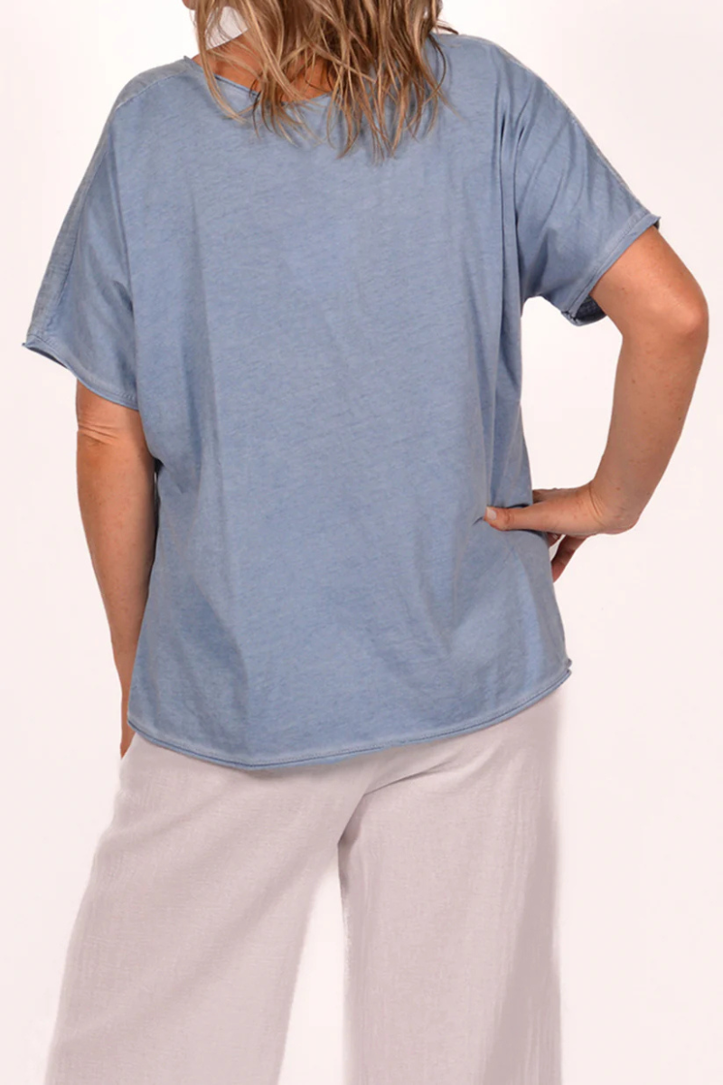Linen V-Neck T-Shirt