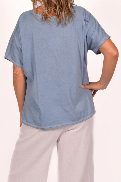 Linen V-Neck T-Shirt