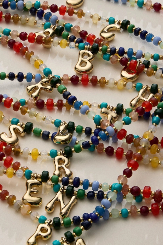 Colorful Beaded Initial Necklace