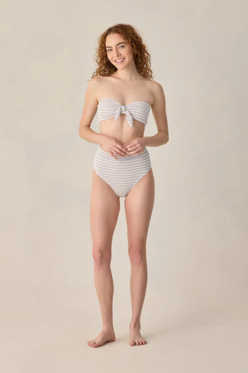 High Cut Bikini Bottom | Periwinkle Stripe